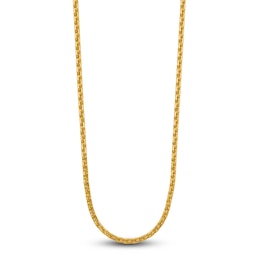 High-Polish Square Oval Chain Necklace 24K Yellow Gold 18&quot; 3.5mm