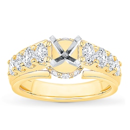 Diamond Engagement Ring Setting 1 ct tw Round/Oval 14K Yellow Gold