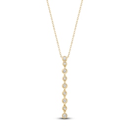 Diamond Bezel Drop Necklace 1/4 ct tw 14K Yellow Gold
