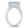 Thumbnail Image 1 of Baguette-Cut Natural Aquamarine & Diamond Ring 1/15 ct tw 14K White Gold