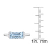 Thumbnail Image 4 of Baguette-Cut Natural Aquamarine & Diamond Ring 1/15 ct tw 14K White Gold