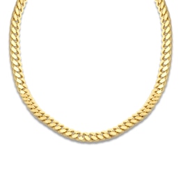 High-Polish Solid Curb Link Chain Necklace 18K Yellow Gold 20&quot; 4.95mm