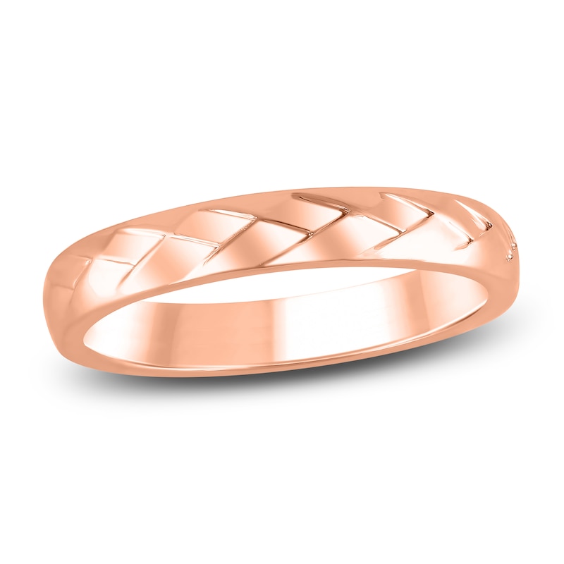 Main Image 1 of High-Polish Weave Wedding Band 14K Rose Gold 3.36mm