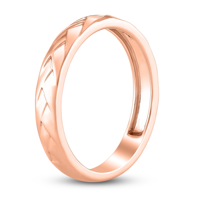 Main Image 2 of High-Polish Weave Wedding Band 14K Rose Gold 3.36mm