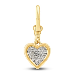 Charm'd by Lulu Frost Diamond Heart of Hearts Charm 1/10 ct tw Round 10K Yellow Gold