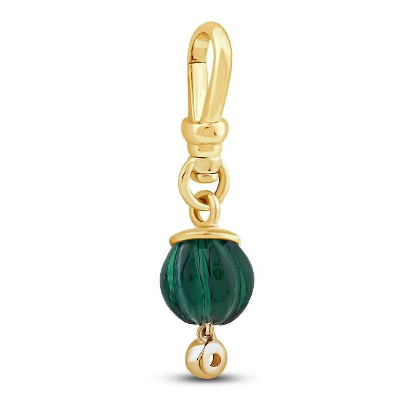 Main Image 2 of Charm'd by Lulu Frost Lab-Created Emerald Birthstone Charm Diamond Accent 10K Yellow Gold