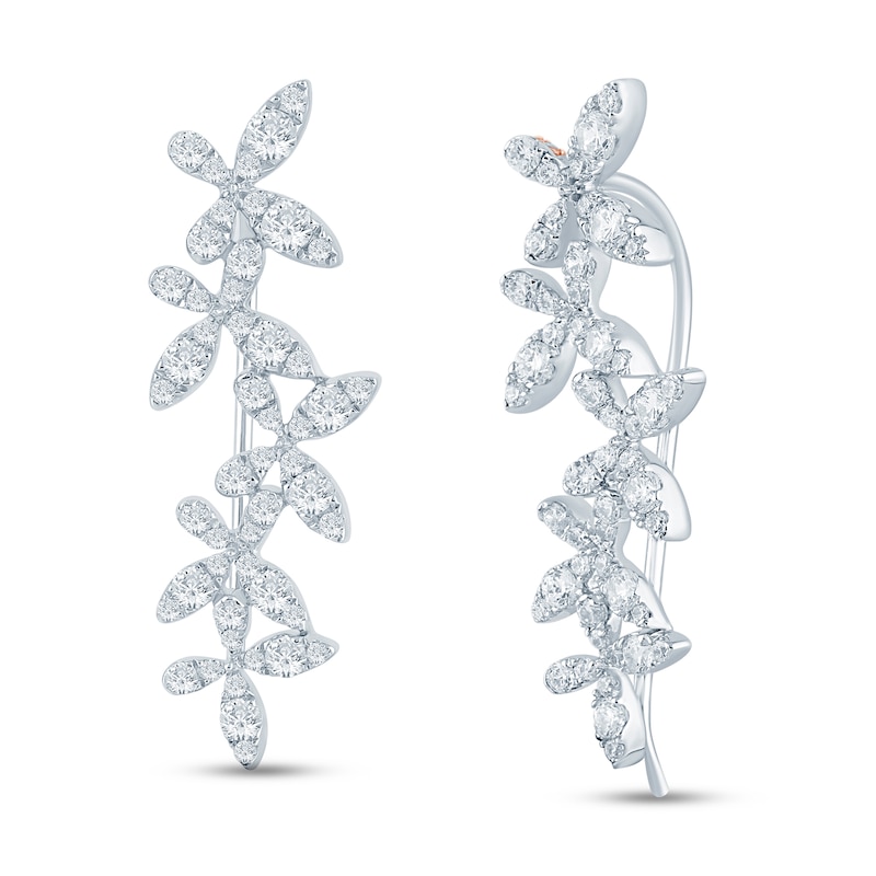 Main Image 2 of Pnina Tornai Diamond Climber Earrings 1 ct tw Round 14K White Gold