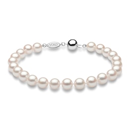 Yoko London Akoya Cultured Pearl Strand Bracelet 18K White Gold 7.5&quot;