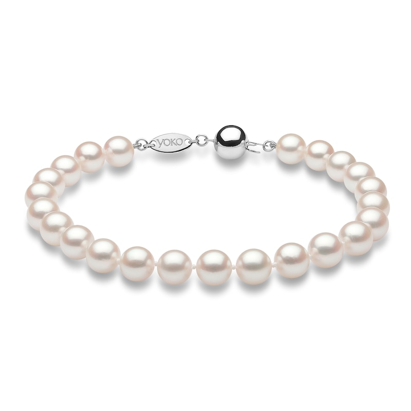 Main Image 1 of Yoko London Akoya Cultured Pearl Strand Bracelet 18K White Gold 7.5&quot;