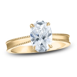 Lab-Created Oval Diamond Solitaire Engagement Ring 2 ct tw 18K Yellow Gold (F/SI2)