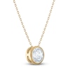 Thumbnail Image 2 of Certified Round-Cut Diamond Bezel-Set Solitaire Necklace 2 ct tw 14K Yellow Gold 18&quot; (I1/I)