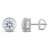 Thumbnail Image 1 of Certified Round-Cut Diamond Bezel-Set Solitaire Stud Earrings 2 ct tw 14K White Gold (I1/I)