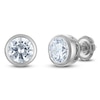 Thumbnail Image 2 of Certified Round-Cut Diamond Bezel-Set Solitaire Stud Earrings 2 ct tw 14K White Gold (I1/I)