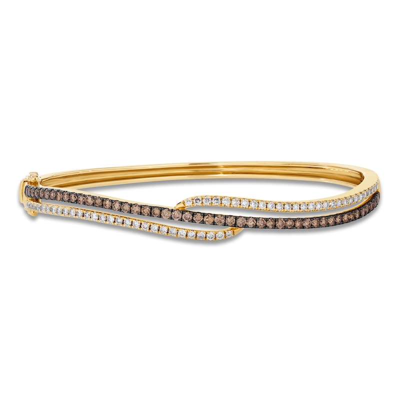 Le Vian Diamond Curve Bangle Bracelet 1-1/2 ct tw 14K Honey Gold