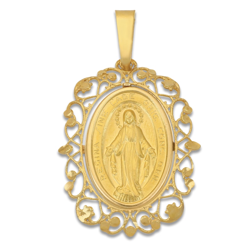 Main Image 1 of Our Lady of Graces Filigree Charm 14K Yellow Gold