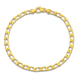 Solid Square Link Curb Chain Bracelet 4mm 14K Yellow Gold 8.5&quot;