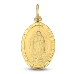 Our Lady of Guadalupe Oval Medallion Charm 14K Yellow Gold