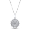 Thumbnail Image 1 of Diamond Moth Medallion Necklace 1/4 ct tw Sterling Silver 18&quot;