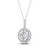 Thumbnail Image 2 of Diamond Moth Medallion Necklace 1/4 ct tw Sterling Silver 18&quot;