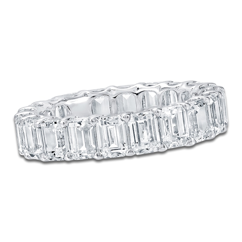 Main Image 1 of Certified Emerald-Cut Diamond Eternity Band 5-3/4 - 6-7/8 ct tw Platinum