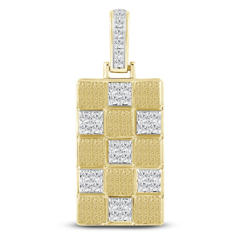 Main Image 1 of Men's Multi-Diamond Weave Charm 3/4 ct tw 10K Yellow Gold