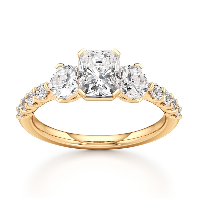 Main Image 1 of J'Lure Radiant Brilliant-Cut Lab-Created Diamond Engagement Ring 2 ct tw 18K Yellow Gold