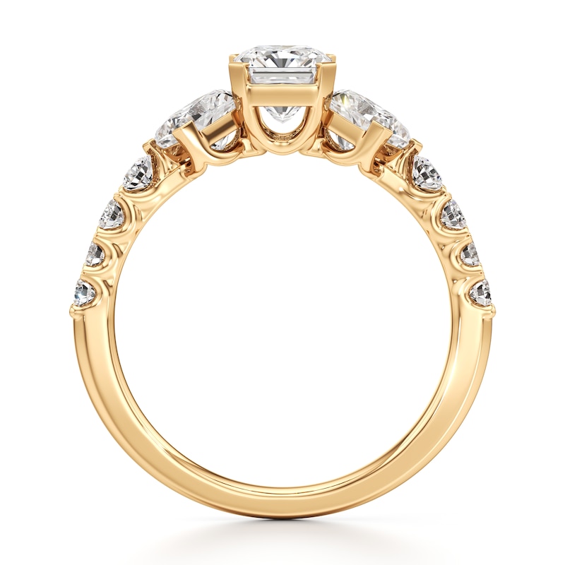 Main Image 2 of J'Lure Radiant Brilliant-Cut Lab-Created Diamond Engagement Ring 2 ct tw 18K Yellow Gold