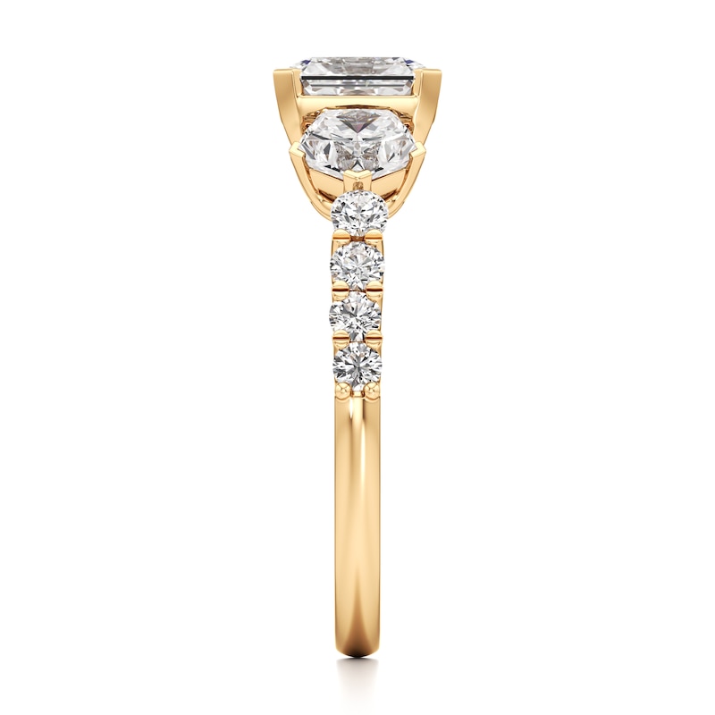 Main Image 3 of J'Lure Radiant Brilliant-Cut Lab-Created Diamond Engagement Ring 2 ct tw 18K Yellow Gold