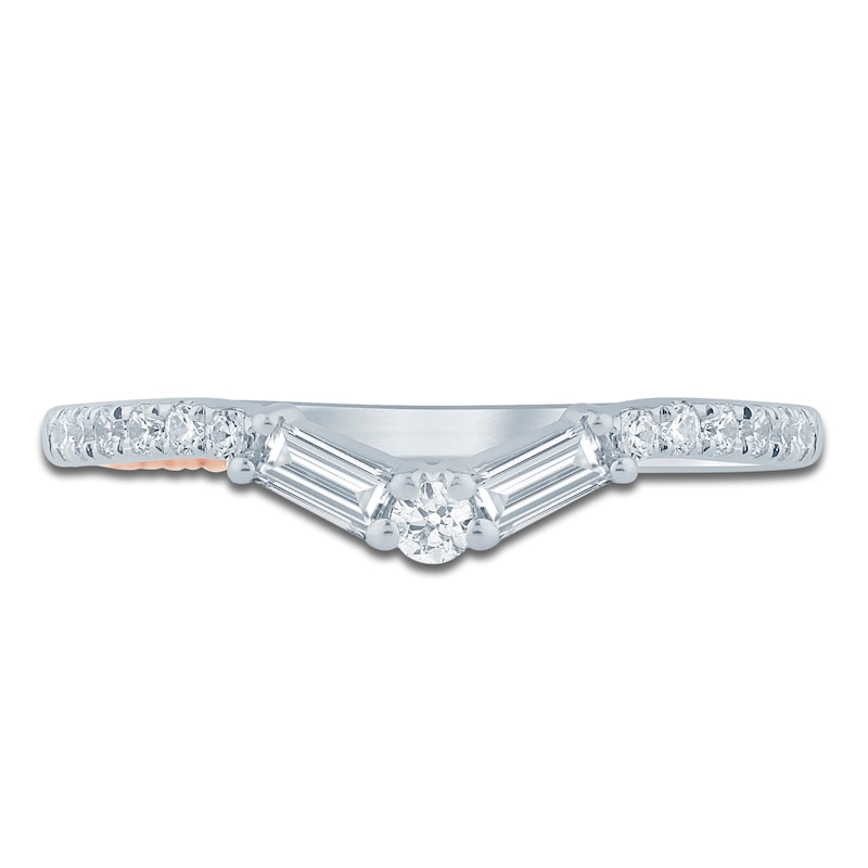 Main Image 3 of Pnina Tornai Baguette & Round-Cut Diamond Contour Anniversary Ring 1/3 ct tw 14K White Gold