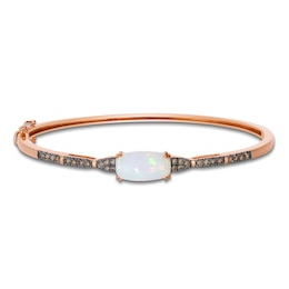 Le Vian Silhouette Cushion-Cut Natural Opal Bangle Bracelet 1/2 ct tw Diamonds 14K Strawberry Gold