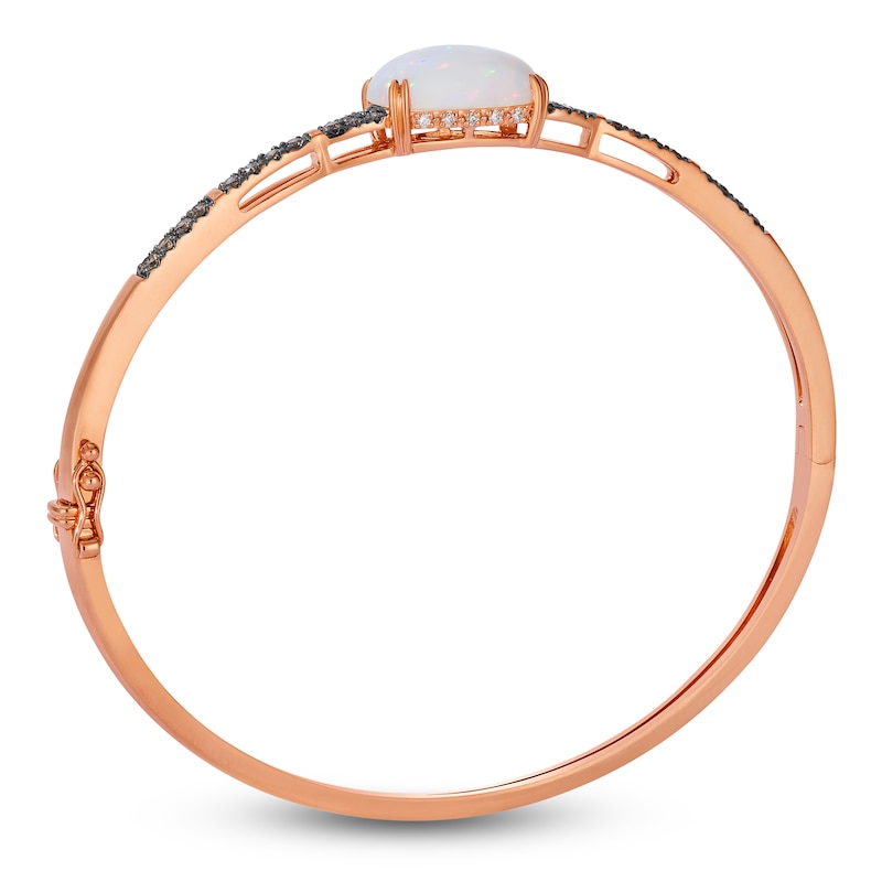 Main Image 2 of Le Vian Silhouette Cushion-Cut Natural Opal Bangle Bracelet 1/2 ct tw Diamonds 14K Strawberry Gold