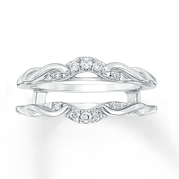 Diamond Enhancer Ring 1/8 ct tw Round-cut 14K White Gold