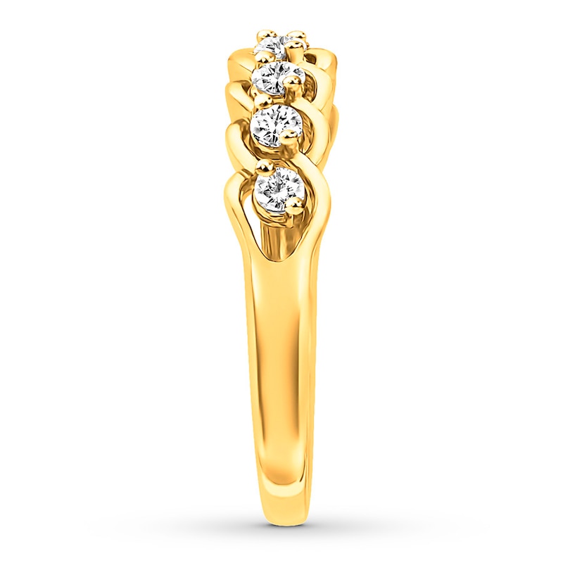 Main Image 3 of Diamond Anniversary Band 1/3 ct tw Round-cut 10K Yellow Gold