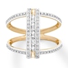 Thumbnail Image 0 of Diamond Ring 1/3 ct tw Round/Baguette 10K Yellow Gold
