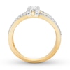 Thumbnail Image 1 of Diamond Ring 1/3 ct tw Round/Baguette 10K Yellow Gold