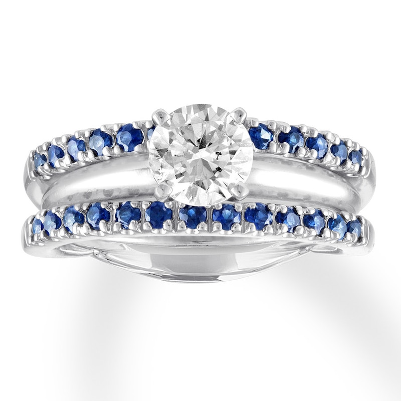 Main Image 4 of Natural Sapphire Enhancer Ring 14K White Gold