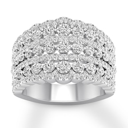 Diamond Anniversary Ring 2 carats tw Round 14K White Gold