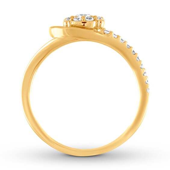 Diamond Ring 1/2 carat tw Round 14K Yellow Gold | Fashion Rings | Rings ...