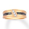 Thumbnail Image 0 of Men's Black Diamond Ring 1/4 ct tw 10K Yellow Gold