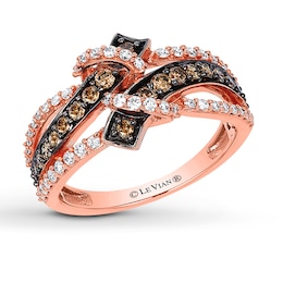 Le Vian Chocolate Diamonds 3/4 ct tw Ring 14K Strawberry Gold