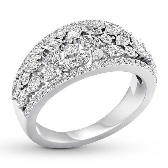 Diamond Anniversary Band 1-1/5 ct tw Round/Marquise 14K Gold | Womens