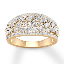 Diamond Anniversary Band 1-1/5 ct tw Round/Marquise 14K Gold