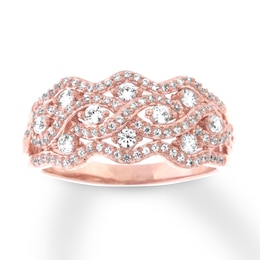 Diamond Ring 5/8 carat tw Round 14K Rose Gold