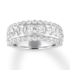 Thumbnail Image 1 of Diamond Anniversary Ring 1-1/2 ct tw Princess/Round 14K Gold