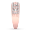 Thumbnail Image 2 of Diamond Anniversary Ring 5/8 ct tw Round/Baguette 14K Rose Gold