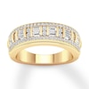 Thumbnail Image 1 of Diamond Anniversary Ring 5/8 ct tw Round/Baguette 14K Gold