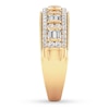 Thumbnail Image 3 of Diamond Anniversary Ring 5/8 ct tw Round/Baguette 14K Gold