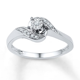 Diamond Promise Ring 1/10 ct tw Round-cut Sterling Silver