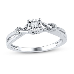 Diamond Promise Ring 1/10 ct tw Round Sterling Silver