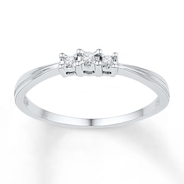 Diamond Promise Ring 1/20 ct tw Round 10K White Gold